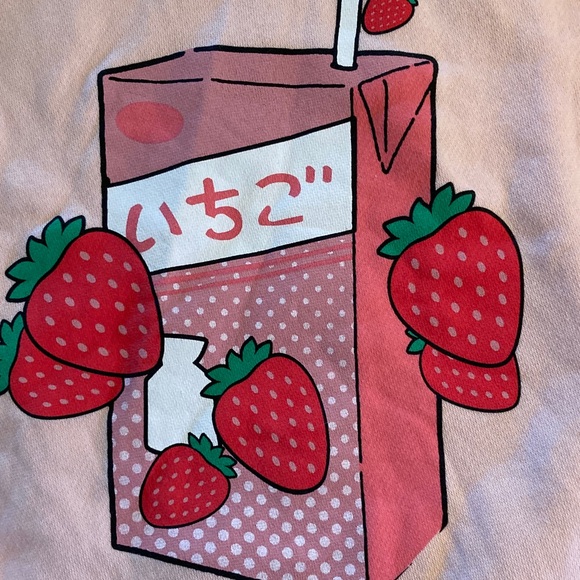 Strawberry Milk Pink Hoodie - Picture 5 of 7
